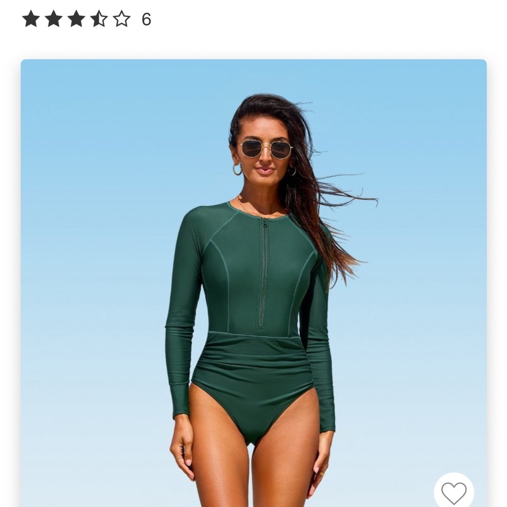 Cupshe Green Long Sleeve One Piece Swimsuit
